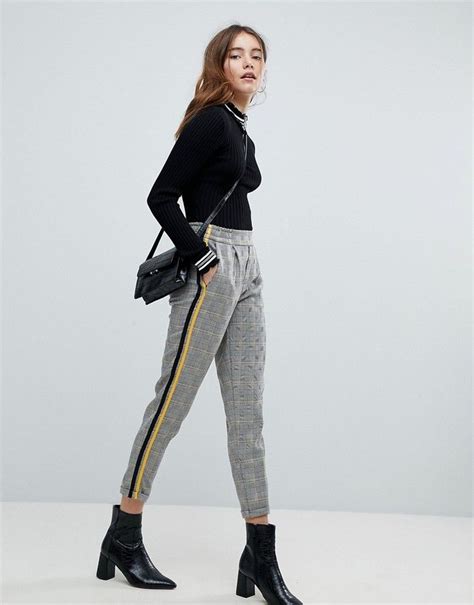 bershka striped pants|bershka girlfriend jeans.